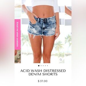 Acid Wash Distressed Denim Shorts